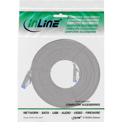 Kabel INLINE 71807, Patch, CAT6, UTP, sivi plosnati, 7m   - Mrežni kabeli