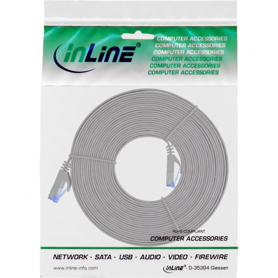 Kabel INLINE 71807, Patch, CAT6, UTP, sivi plosnati, 7m
