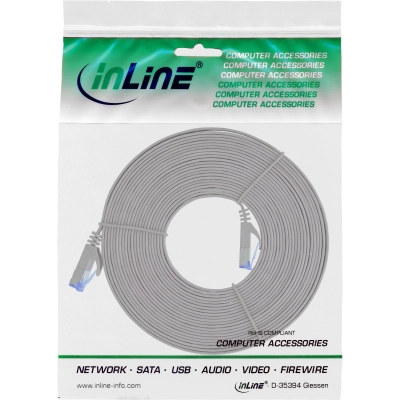 Kabel INLINE 71805, Patch, CAT6, UTP, sivi plosnati, 5m   - InLine