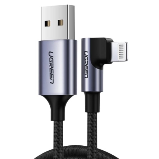 Kabel UGREEN, kutni Lightning na USB 2.0 A (M), crni, 1.5m