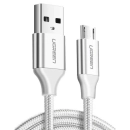 Kabel UGREEN, USB micro B 2.0 (M) na USB A 2.0 (M), srebrni, 1.5m