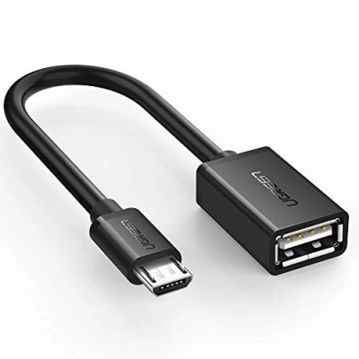 Adapter UGREEN, USB micro B 2.0 (M) na USB A 2.0 (Ž), OTG, crni  