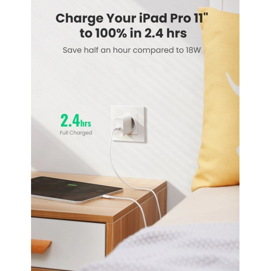 Kućni punjač UGREEN, 30W, USB-C PD, bijeli