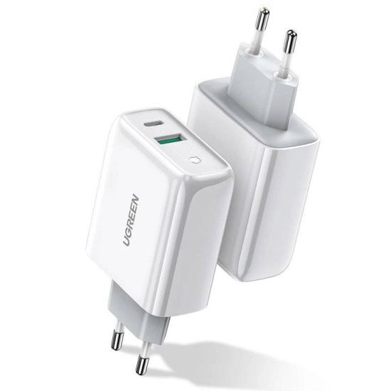 Kućni punjač UGREEN, 38W, USB A, USB C, bijeli