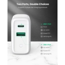 Kućni punjač UGREEN, 38W, USB A, USB C, bijeli