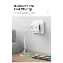 Kućni punjač UGREEN, 38W, USB-A+USB-C, bijeli