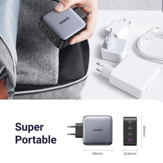 Kućni punjač UGREEN, 100W, 3x USB C, USB A, crni Kućni punjač UGREEN, 100W, 3x USB C, USB A, crni