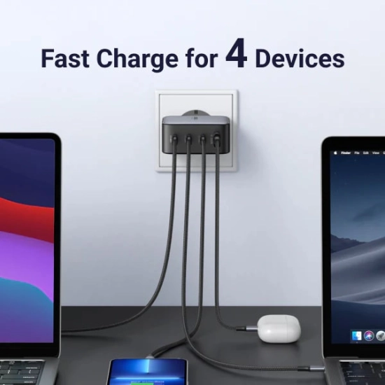 Kućni punjač UGREEN, 100W, 3x USB C, USB A, crni Kućni punjač UGREEN, 100W, 3x USB C, USB A, crni