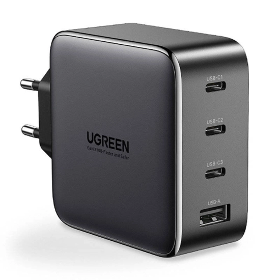 Kućni punjač UGREEN, 100W, 3x USB C, USB A, crni Kućni punjač UGREEN, 100W, 3x USB C, USB A, crni