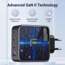 Kućni punjač UGREEN, 100W, 3x USB C, USB A, crni