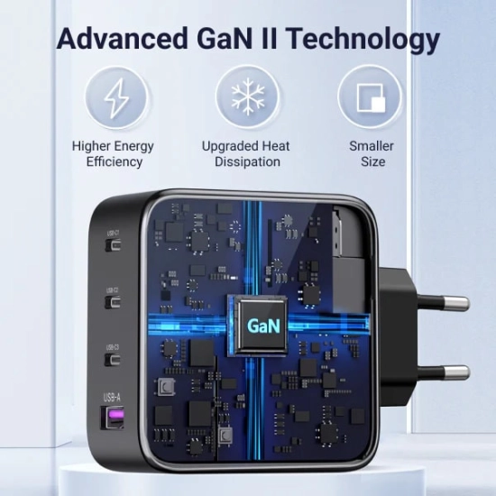Kućni punjač UGREEN, 100W, 3x USB C, USB A, crni Kućni punjač UGREEN, 100W, 3x USB C, USB A, crni