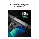 Auto punjač UGREEN, 30W, USB C, USB A, Power Delivery, sivi