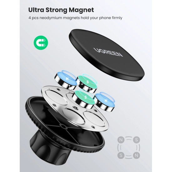 Držač za smartphone UGREEN, magnetni, za auto, crni Držač za smartphone UGREEN, magnetni, za auto, crni