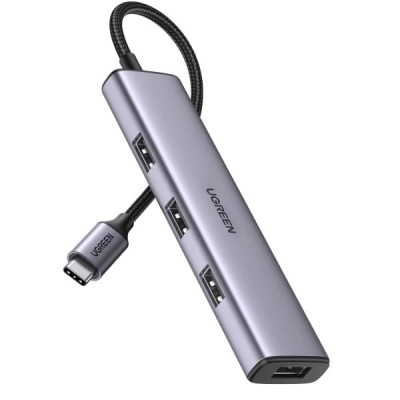 USB HUB UGREEN, USB-C 3.0, 4 portni, sivi   - Hlađenja, stalci, docking i USB hubovi