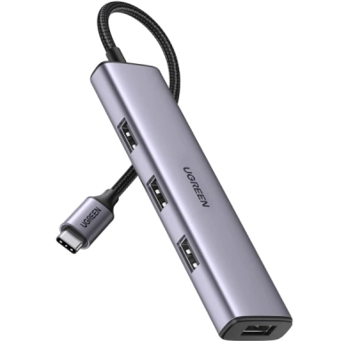 USB HUB UGREEN, USB C 3.0, 4 portni, sivi   - Hlađenja, stalci, docking i USB hubovi