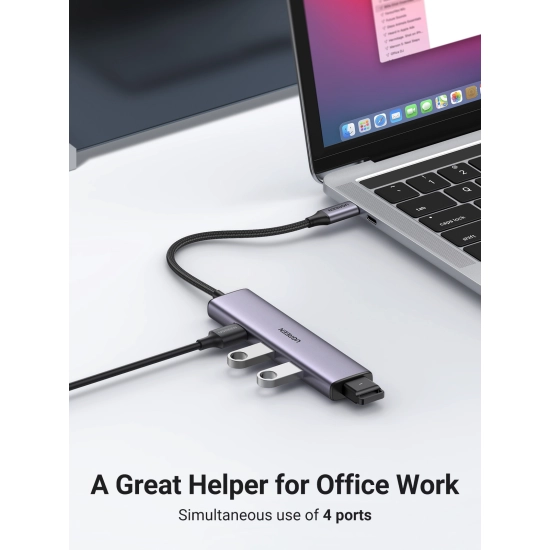 USB HUB UGREEN, USB C 3.0, 4 portni, sivi USB HUB UGREEN, USB C 3.0, 4 portni, sivi