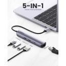 USB HUB UGREEN, USB C na 2x USB A 3.0, HDMI, RJ45, Power Delivery