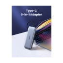 USB HUB UGREEN, USB C na 2x USB A 3.0, HDMI, VGA, DP, RJ45 Gigabit, SD/TF, Power Delivery, sivi