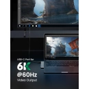 USB HUB UGREEN, Dual USB C na 3x USB A 3.0, TF/SD, USB C (Ž), za MacBook Pro/Air, sivi