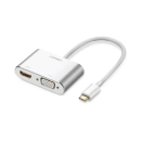 Adapter UGREEN, Type C na HDMI, VGA, bijeli