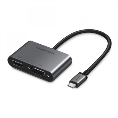Adapter UGREEN, USB-C na HDMI, VGA sa PD, sivi   - Adapteri