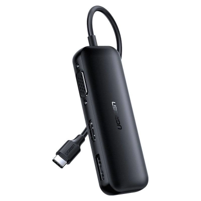 USB HUB UGREEN, USB-C na VGA, HDMI, DP, crni   - Hlađenja, stalci, docking i USB hubovi