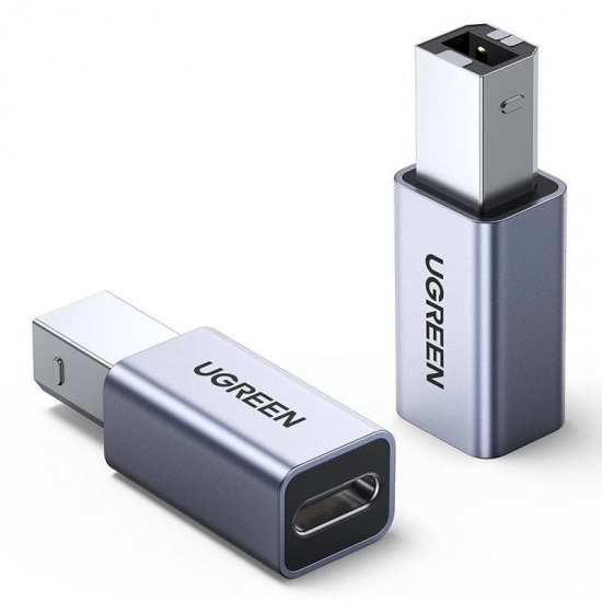 Adapter UGREEN, USB-C (Ž) na USB-B (M), sivi