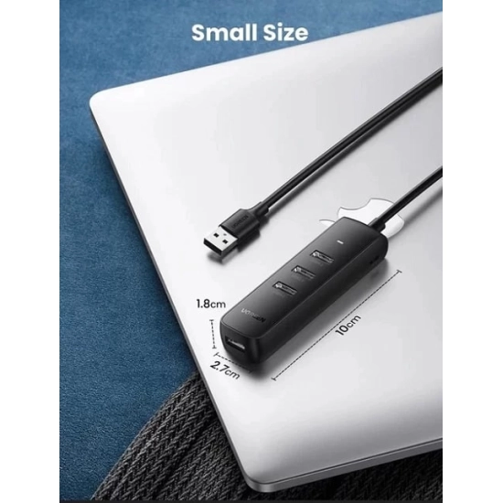 USB HUB UGREEN, USB A 3.0, 4-portni, crni, 0.25m USB HUB UGREEN, USB A 3.0, 4-portni, crni, 0.25m