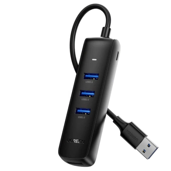USB HUB UGREEN, USB A 3.0, 4-portni, crni, 0.25m USB HUB UGREEN, USB A 3.0, 4-portni, crni, 0.25m