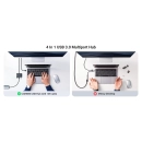 USB HUB UGREEN, USB A 3.0, 4-portni, crni, 50cm