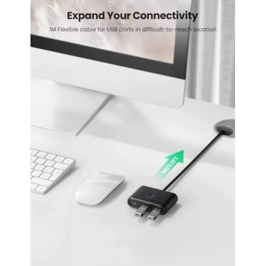 USB HUB UGREEN, USB A 3.0, 4-portni, crni, 1m USB HUB UGREEN, USB A 3.0, 4-portni, crni, 1m