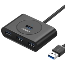 USB HUB UGREEN, USB A 3.0, 4-portni, crni, 1m