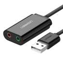 Adapter UGREEN, USB-A na 3.5mm, crni, 15cm