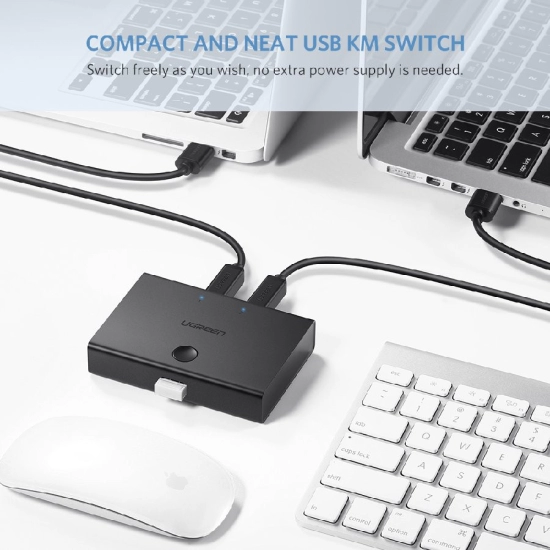 Data Switch UGREEN, USB 2.0 2x1, crni