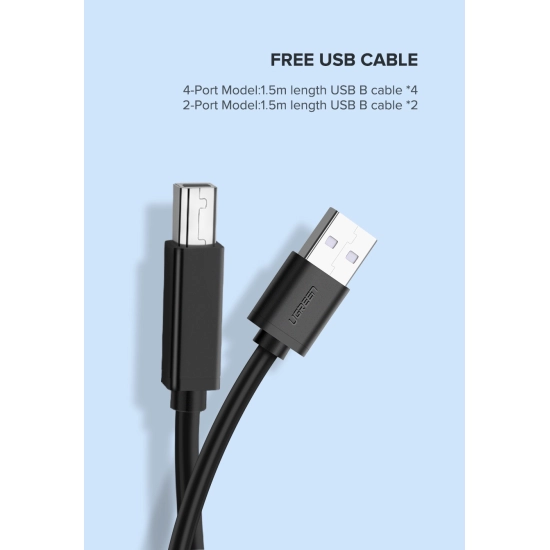 Data Switch UGREEN, USB A 2.0 na 4x USB B, crni Data Switch UGREEN, USB A 2.0 na 4x USB B, crni