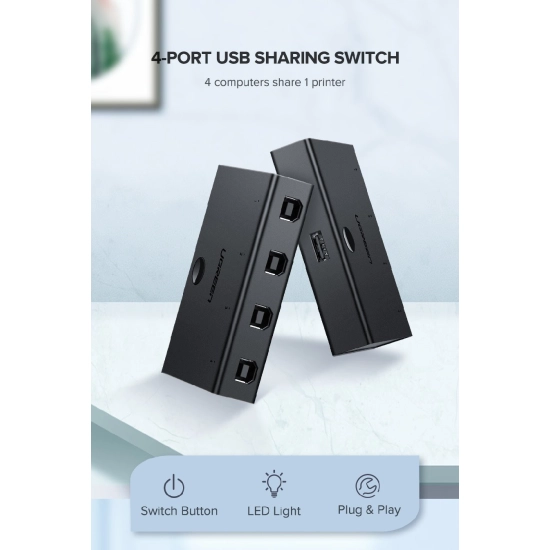 Data Switch UGREEN, USB A 2.0 na 4x USB B, crni Data Switch UGREEN, USB A 2.0 na 4x USB B, crni