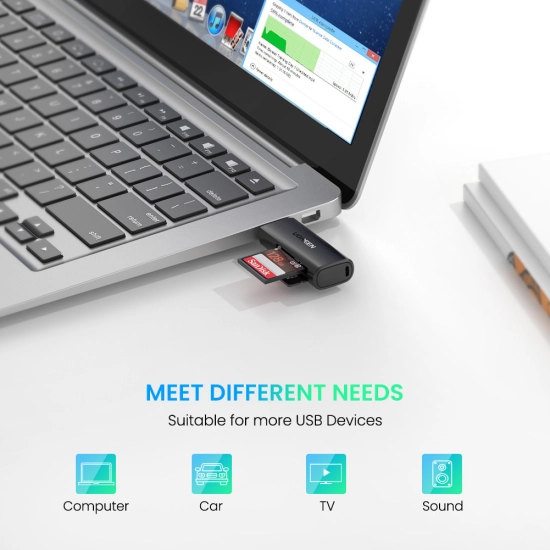 Čitač memorijskih kartica UGREEN, USB A 3.0, TF/SD 3.0 kartice, crni