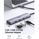 USB HUB UGREEN, USB 3.0 na Gigabit + 3xUSB 3.0 sa USB-C Power Port USB 3.0, 1000Mbps