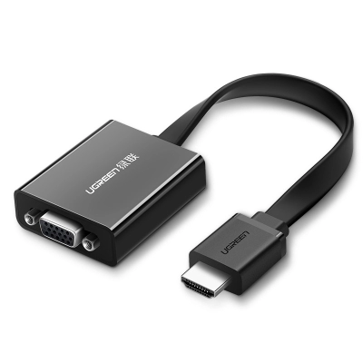 Adapter UGREEN, HDMI (M) na VGA (Ž) +3.5mm, crni   - Adapteri