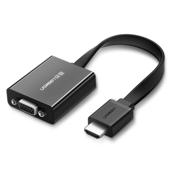 Adapter UGREEN, HDMI (M) na VGA (Ž) +3.5mm, crni Adapter UGREEN, HDMI (M) na VGA (Ž) +3.5mm, crni
