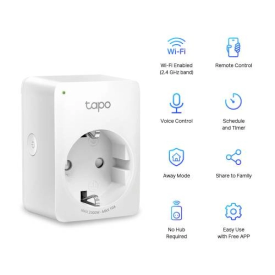 Smart utičnica TP-LINK Tapo P100, Mini, Wi-Fi, Alexa & Google Smart utičnica TP-LINK Tapo P100, Mini, Wi-Fi, Alexa & Google