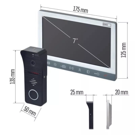 Portafon video EMOS EM-10AHD, H3010, 7in Portafon video EMOS EM-10AHD, H3010, 7in