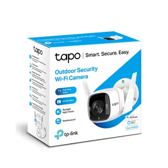 Nadzorna IP kamera TP-LINK Tapo C320WS, vanjska, senzor pokreta, noćni vid, 4MP, QHD, bežična, IPX6, bijela