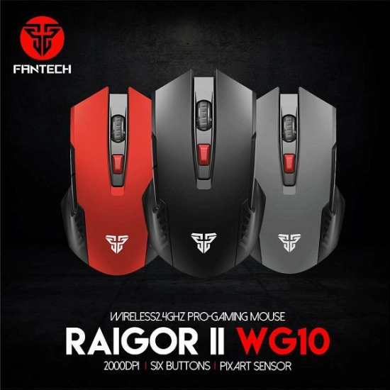 Miš FANTECH Raigor II WG10-G Gaming, optički, bežični, 2000 DPI, sivi Miš FANTECH Raigor II WG10-G Gaming, optički, bežični, 2000 DPI, sivi