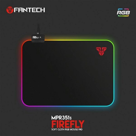 Podloga za miš FANTECH Firefly RGB MPR351S, 350x250, crna