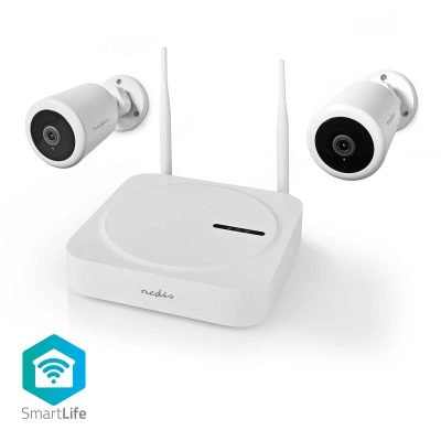 Nadzorna IP kamera set NEDIS SLNVR201CWT, 2x kamera, SmartLife, FHD 1080p, IP65, noćni vid, bijela   - MREŽNA OPREMA