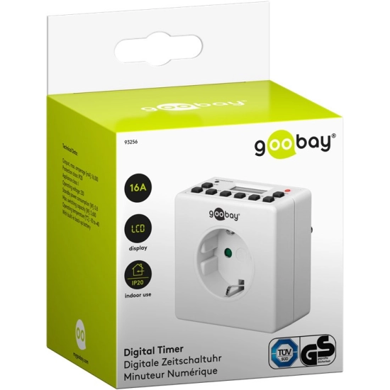 Timer digitalni 7 dana , 16A 3600W, Goobay 93256 Timer digitalni 7 dana , 16A 3600W, Goobay 93256