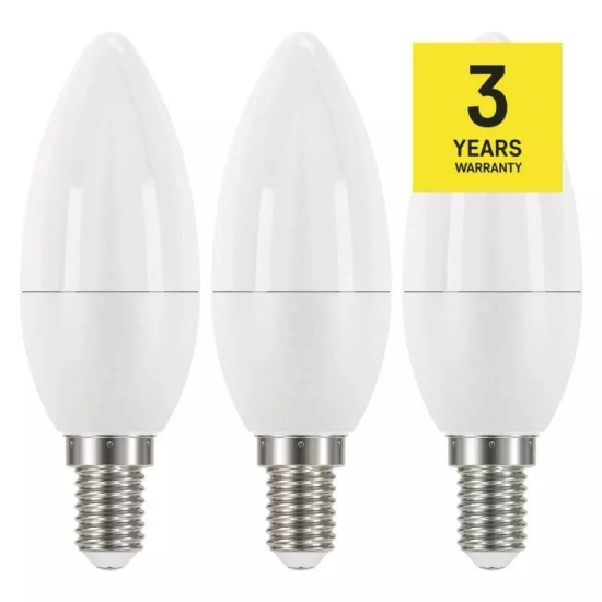 Žarulja LED svijeća E14 5W, 4000K, neutralno svjetlo, set od 3 komada      EMOS