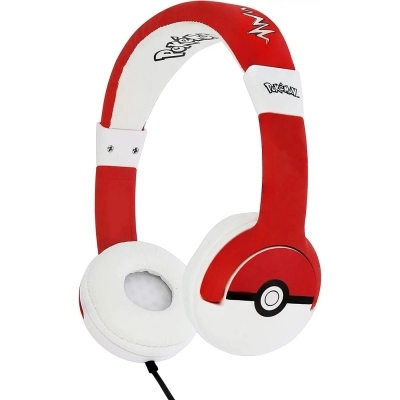 Dječje slušalice OTL, Pokemon Pokeball, naglavne, 3.5mm, crveno bijele   - Audio slušalice