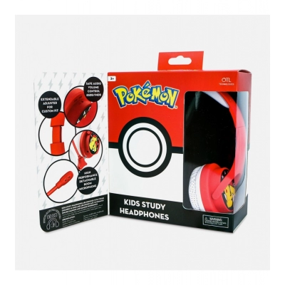 Dječje slušalice OTL, Pokemon Pokeball Teen, naglavne, 3.5mm, crveno bijele   - Audio slušalice